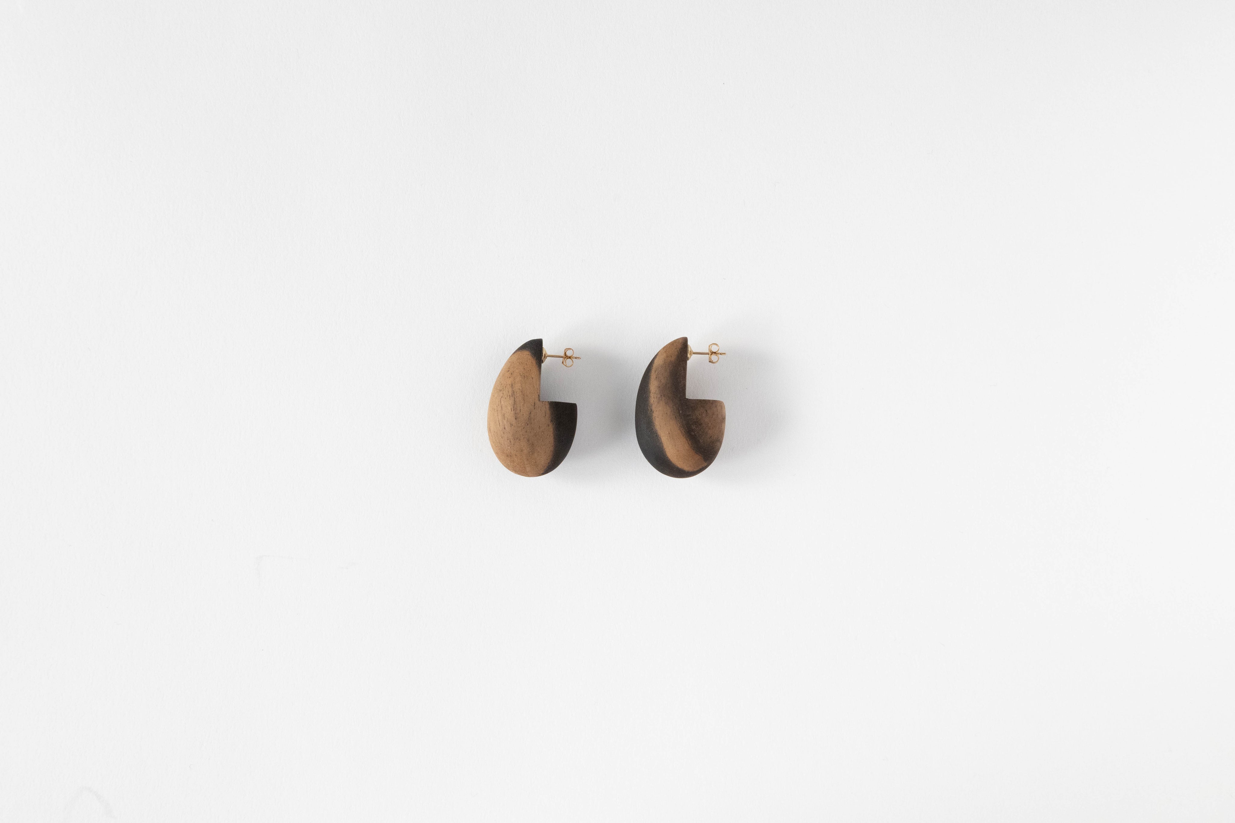 Egg黒柿 K14gfピアス