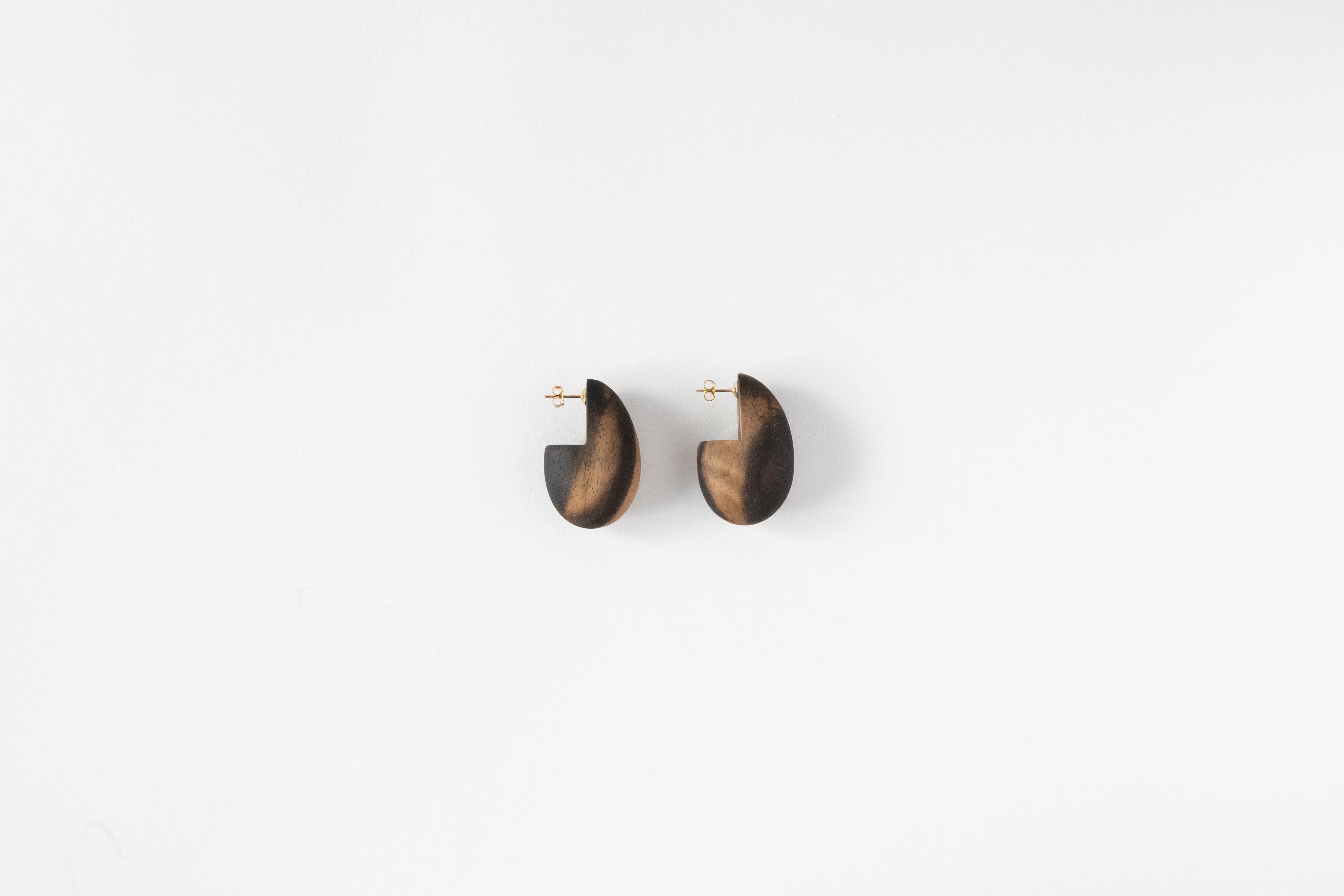 Egg黒柿 K14gfピアス