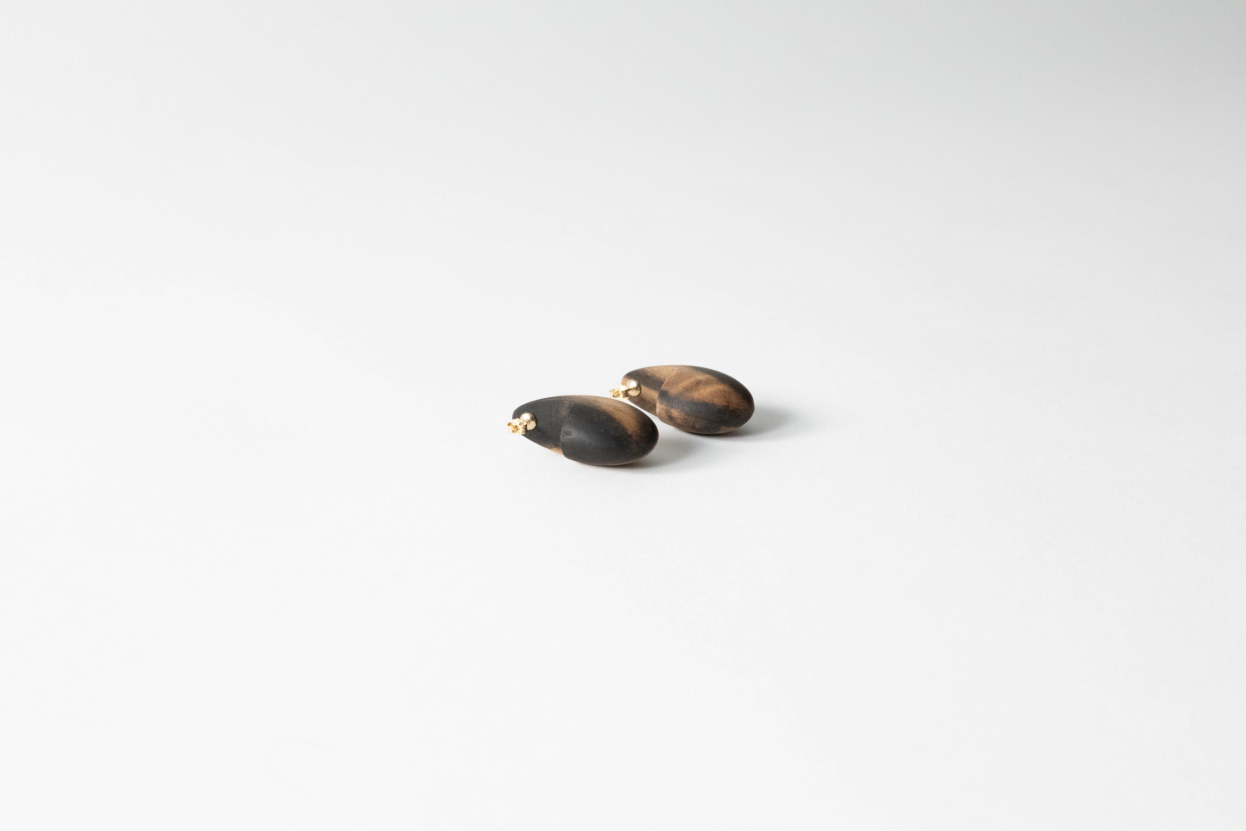 Egg黒柿 K14gfピアス